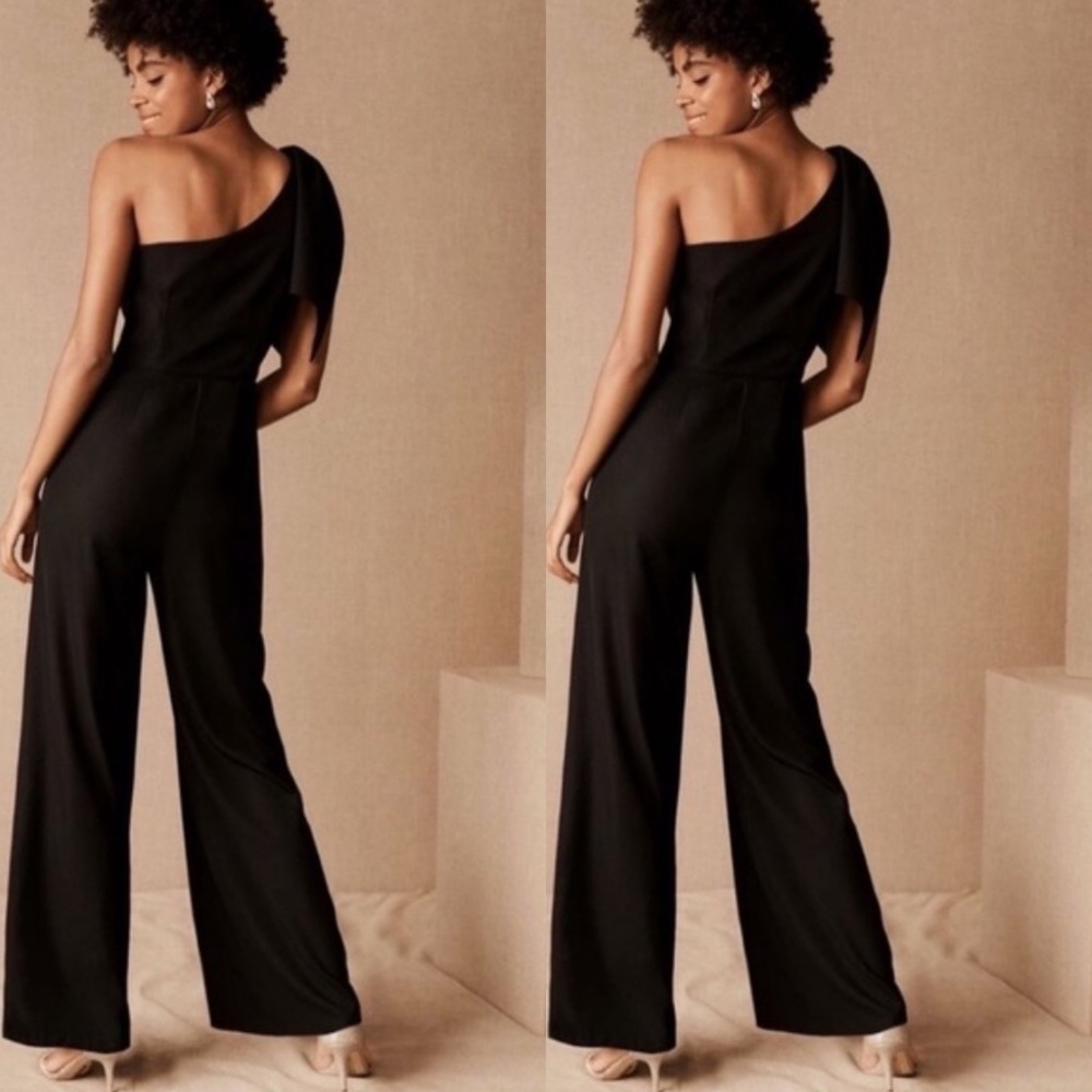 BHLDN Windham wedding jumpsuit one-shoulder - Picture 2 of 4
